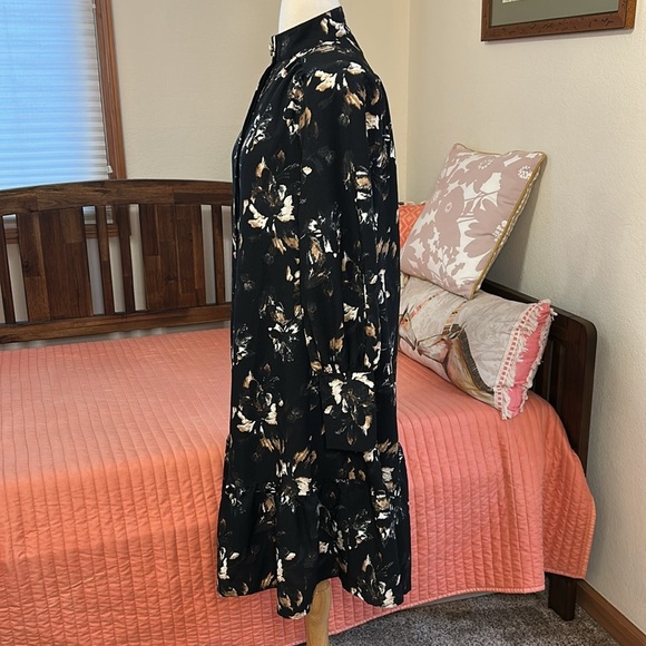 Just Female Robe Asti Bloom Black Floral Long Sleeve Dress size 34/US small - Picture 8 of 16
